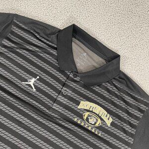 NEW Nike Air Jordan Bentonville Football Shirt Men XL Black Striped Dri-Fit Polo